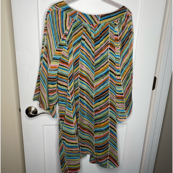 FINAL SALE Bob Mackie Studio NWT Vintage Striped Belted Top Blouse Plus Size 5X - Picture 4 of 5